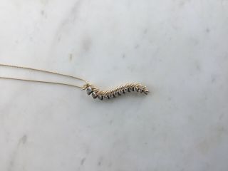 14 K Yellow Gold Diamond Centipede One Of A Kind,  Custom Made.  Pendant.  Appraisal