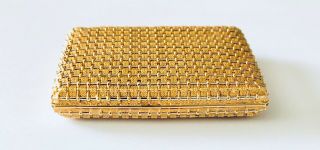 Tiffany & Co Shlumberger Two Tone.  750 Gold Basket Weave Compact 2