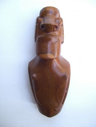 Vintage Easter Island Moai Wood Figure Rapa Nui Bird Man