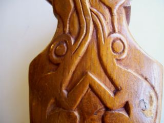 Vintage Easter Island Moai Wood Figure Rapa Nui Bird Man 3