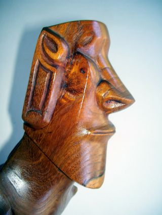 Vintage Easter Island Moai Wood Figure Rapa Nui Bird Man 4