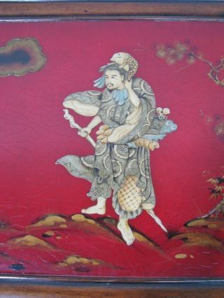 Theodore Alexander Red Lacquer Chinoiserie Painted Sideboard; Oriental Keepsakes 9