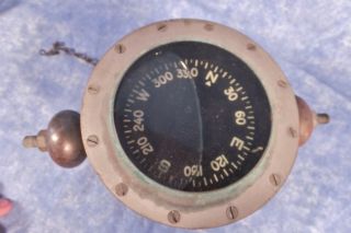 WW2 Brass US Navy Life Boat No.  5 Compass NXSS - 76281 Military Binnacle 2