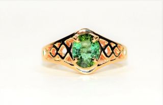 Color Changing Beauty 1.  13ct Untreated Paraiba Tourmaline 14kt Yellow Gold Ring