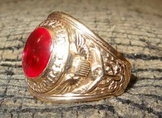 WWII; Solid 10k Gold; PILOT OFFICER U.  S.  A.  A.  F.  Ring,  Class of 43 - B 4