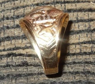 WWII; Solid 10k Gold; PILOT OFFICER U.  S.  A.  A.  F.  Ring,  Class of 43 - B 6