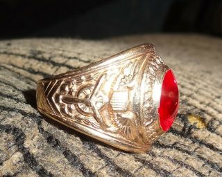 WWII; Solid 10k Gold; PILOT OFFICER U.  S.  A.  A.  F.  Ring,  Class of 43 - B 9