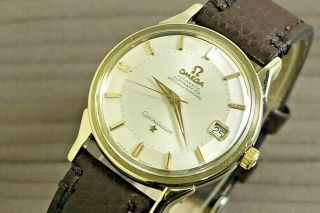 1960s Vintage Omega Constellation Pie Pan 14k Gold & Steel,  Automatic Mens Watch