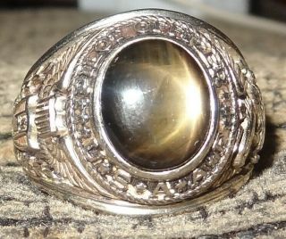 Wwii; Solid 10k Gold; Pilot Officer U.  S.  A.  A.  F.  Ring,  Engraved Initials