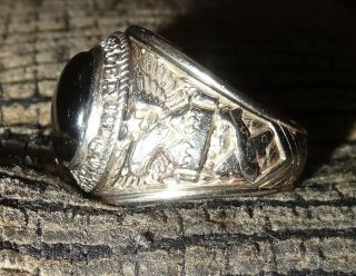 WWII; Solid 10k Gold; PILOT OFFICER U.  S.  A.  A.  F.  Ring,  Engraved Initials 3