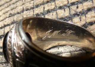 WWII; Solid 10k Gold; PILOT OFFICER U.  S.  A.  A.  F.  Ring,  Engraved Initials 6
