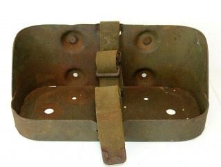 Vintage Us Military Jeep Jerry Gas Can Holder Mount Bracket W/strap,  Green Metal