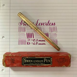 Vintage Mabie Todd Swan Leverless Gold - Filled Fountain Pen - 14k Full Flex Nib