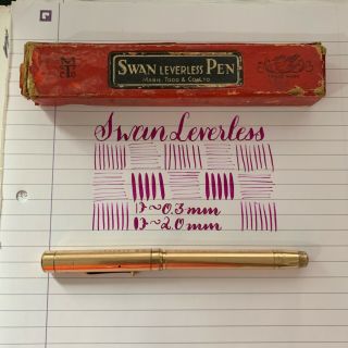 Vintage Mabie Todd Swan Leverless Gold - Filled Fountain Pen - 14k Full Flex Nib 2