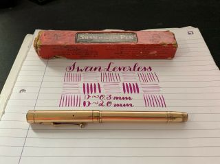 Vintage Mabie Todd Swan Leverless Gold - Filled Fountain Pen - 14k Full Flex Nib 3