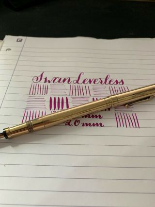 Vintage Mabie Todd Swan Leverless Gold - Filled Fountain Pen - 14k Full Flex Nib 9