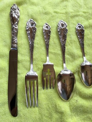 Sterling Silver Love Disarmed Pattern Reed & Barton 5 piece place setting great 2