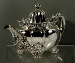 Tiffany Sterling Silver Teapot C1891 Chrysanthemum