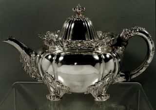 Tiffany Sterling Silver Teapot c1891 Chrysanthemum 2