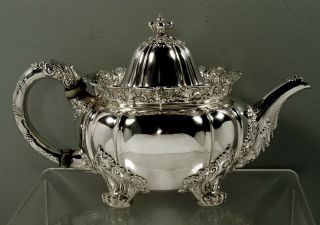 Tiffany Sterling Silver Teapot c1891 Chrysanthemum 4