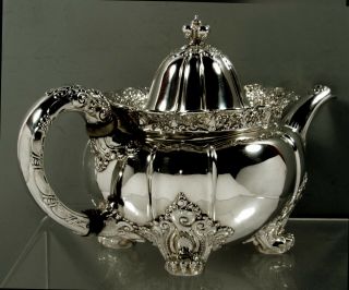 Tiffany Sterling Silver Teapot c1891 Chrysanthemum 5