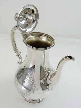 Fantastic quality Victorian SILVER COFFEE POT,  London 1866 Barnards ANTIQUE 875g 3