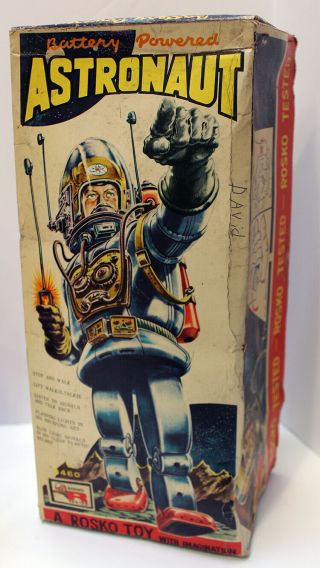 Vintage Rosko Nomura Astronaut w Box – Blue Japanese 3