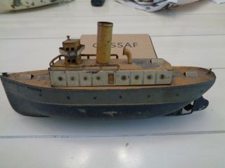 Ives Toys Tin Ship Merchant Marines Rare Vintage Boat Antiques Clockworks 1920 