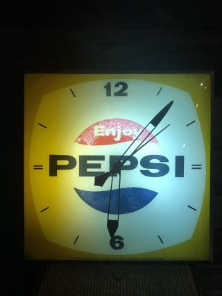 Vintage Pepsi Clock Bubble Glass Canadian Neon Ray Clock