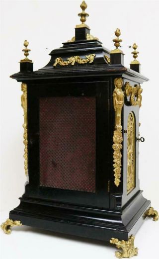 Rare Antique Charles Frodsham London Triple Fusee Musical 8 Bell Bracket Clock 10
