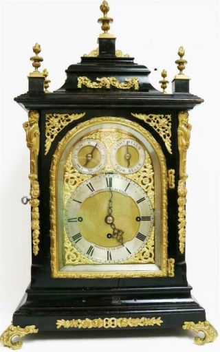 Rare Antique Charles Frodsham London Triple Fusee Musical 8 Bell Bracket Clock 3