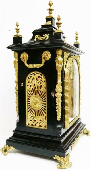 Rare Antique Charles Frodsham London Triple Fusee Musical 8 Bell Bracket Clock 5