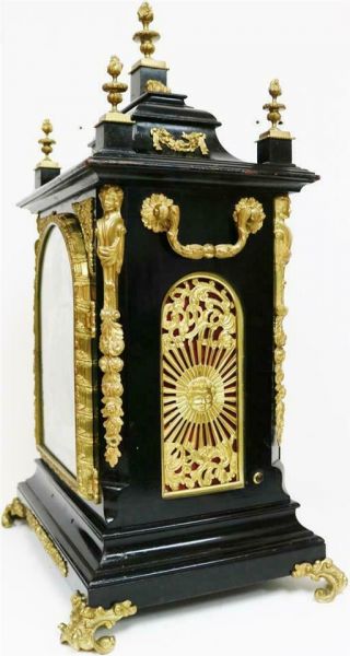 Rare Antique Charles Frodsham London Triple Fusee Musical 8 Bell Bracket Clock 7