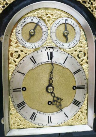 Rare Antique Charles Frodsham London Triple Fusee Musical 8 Bell Bracket Clock 8