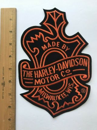 Nos 9 " Harley Davidson Oak Leaf Patch Motor Co Milwaukee Orange Black Vintage