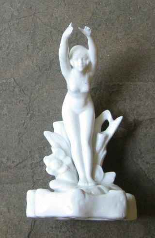Vintage German Porcelain Nude Diving Flower Frog