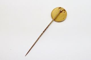 A Antique Victorian 15ct Yellow Gold Hand Painted Dog Stickpin 3