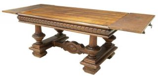 Italian Renaissance Revival Carved Walnut Table,  Early 1900s
