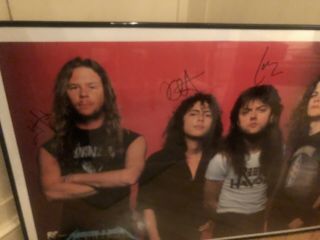Rare Autographed Metallica Vintage 1980’s Poster Signed By LARS,  KIRK,  AND JAMES 2