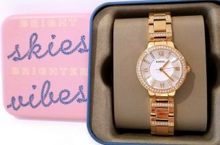 Fossil Brand Virginia Rose Gold Tone Ladies Watch Es3284