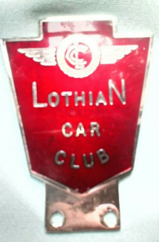 Rare Vintage Car Badge / Mascot Lothian Car Club Vgc