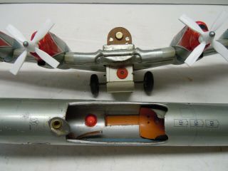 1958 Yonezawa Tin Battery Op DC 7 AA Airplane w/Lighted Engines BOX.  A, . 10