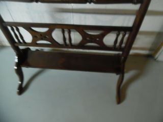 Antique Vintage Very Large Oranate Mahogany Quilt Hanger Rack Stand 3