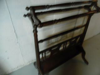 Antique Vintage Very Large Oranate Mahogany Quilt Hanger Rack Stand 5
