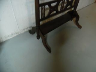 Antique Vintage Very Large Oranate Mahogany Quilt Hanger Rack Stand 6