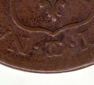French Colonial,  Rare and 1719 CC copper sol,  John Law period 2