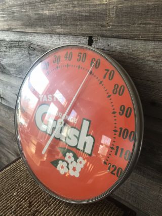 Vintage Orange Crush Sign Advertising Thermometer 2