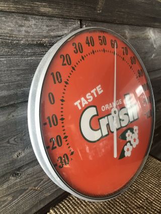 Vintage Orange Crush Sign Advertising Thermometer 3