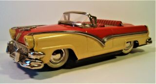 TIN FRICTION 1956 FORD CONVERTIBLE CAR TWO TONE IRCO JAPAN 11