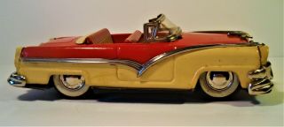 TIN FRICTION 1956 FORD CONVERTIBLE CAR TWO TONE IRCO JAPAN 2